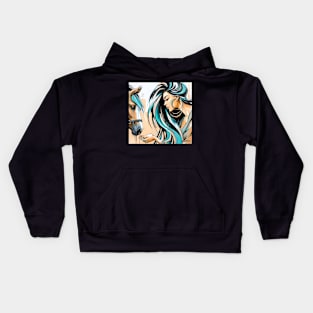 Queen and her horse by Charlotte VanRoss (cvanross ) Kids Hoodie